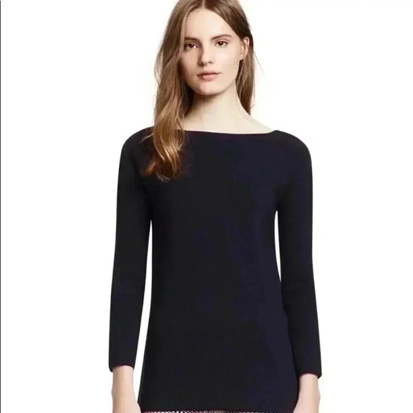 Tory Burch Rylie Side Zip Merino Wool Sweater - Picture 1 of 8
